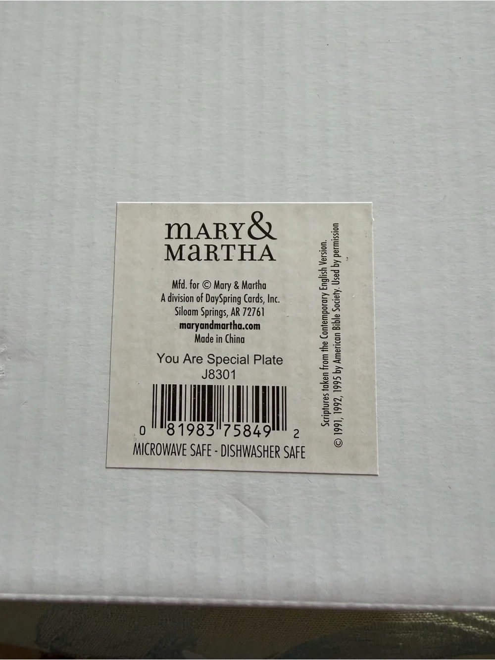 Mary & Martha You Are Special Plate NIB 12”